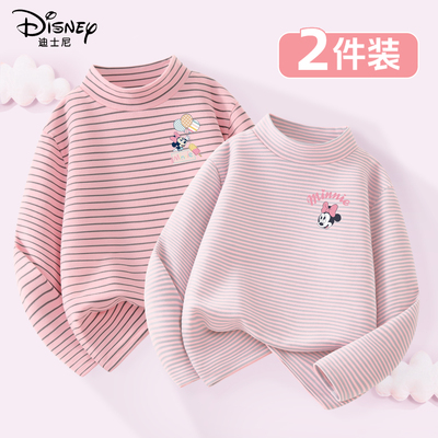 迪士尼女童打底衫校服内搭洋气加厚2025新款女孩保暖长袖儿童冬装