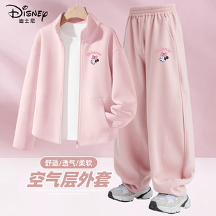 迪士尼女童套装春秋款运动服洋气时髦小女孩穿搭2026新款儿童春装