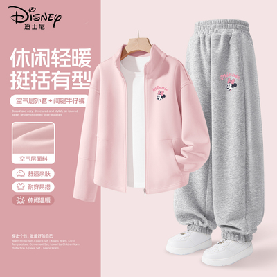 迪士尼女童套装春秋款洋气韩系穿搭潮流运动服2026新款儿童春装女