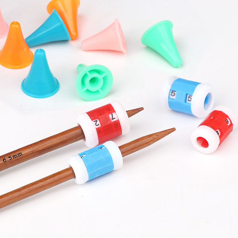 热销棒针计数器毛衣针堵头防掉保护防滑编织记数器针织防脱线毛线
