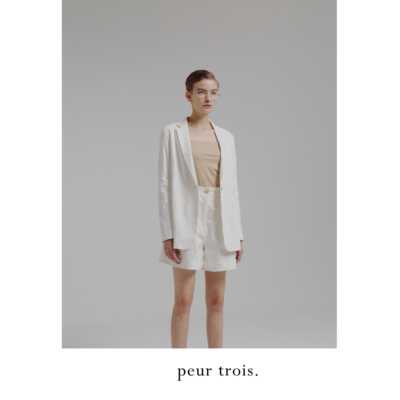 peur2024春夏新款亚麻西装外套