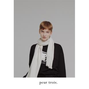 peur 围巾披肩两用小立领设计小众奶油白羊绒澳毛亲肤舒适