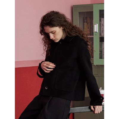 peur羊毛外套女羊绒秋冬长袖短款