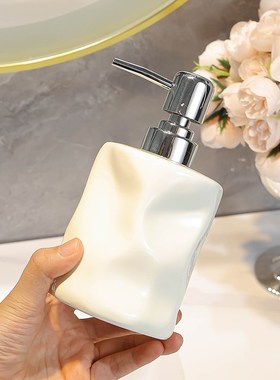 奶油风网红洗手液分装瓶子卫生间台陶瓷摆件沐浴乳液酒店商用轻奢