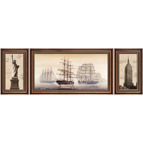 客厅装饰画书房挂画沙发背景墙画欧式画办公室画美式帆船大幅风景