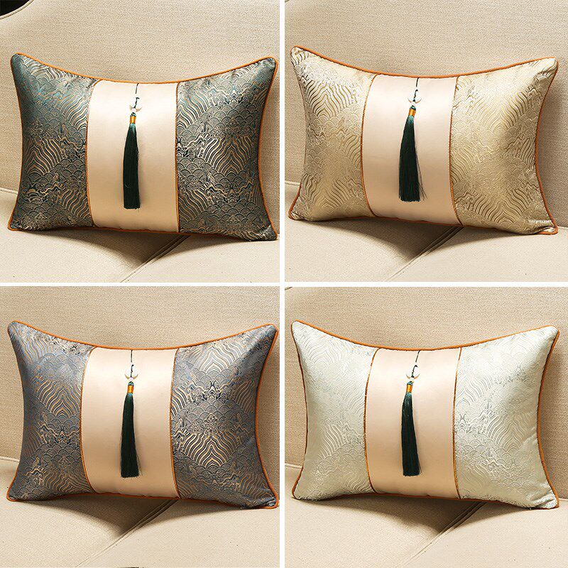 新中式抱枕沙发客厅床头靠枕套轻奢抱枕套腰枕大靠背垫中国风靠垫