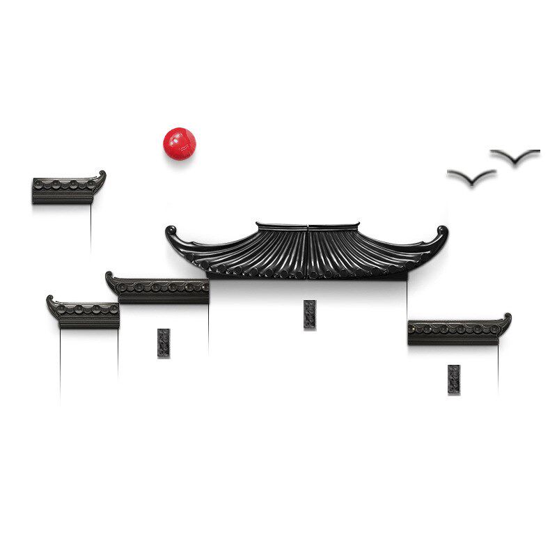 新中式客厅沙发背景墙装饰品创意茶室玄关电视墙屋檐壁挂禅意挂件