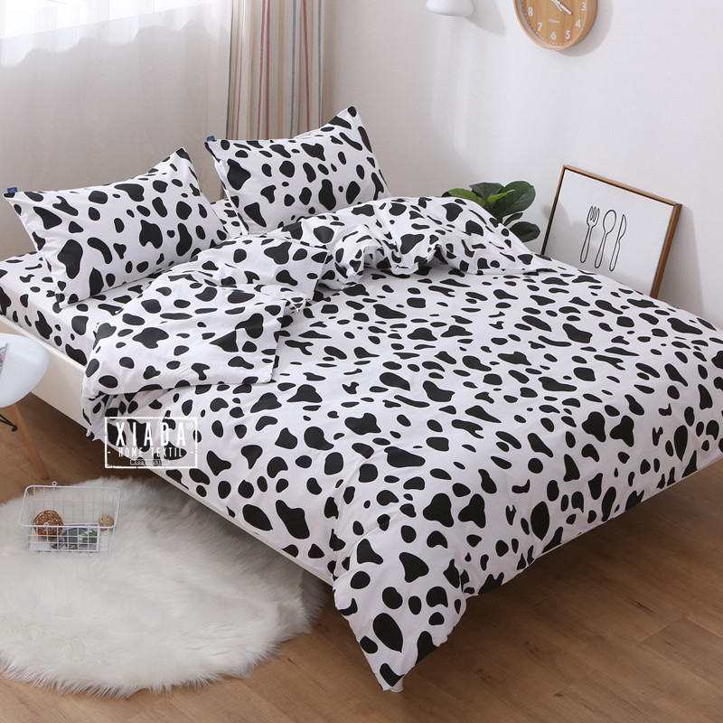 黑白斑点狗纯棉枕套一对包邮加厚斜纹棉布成人单人枕头套个性豹纹