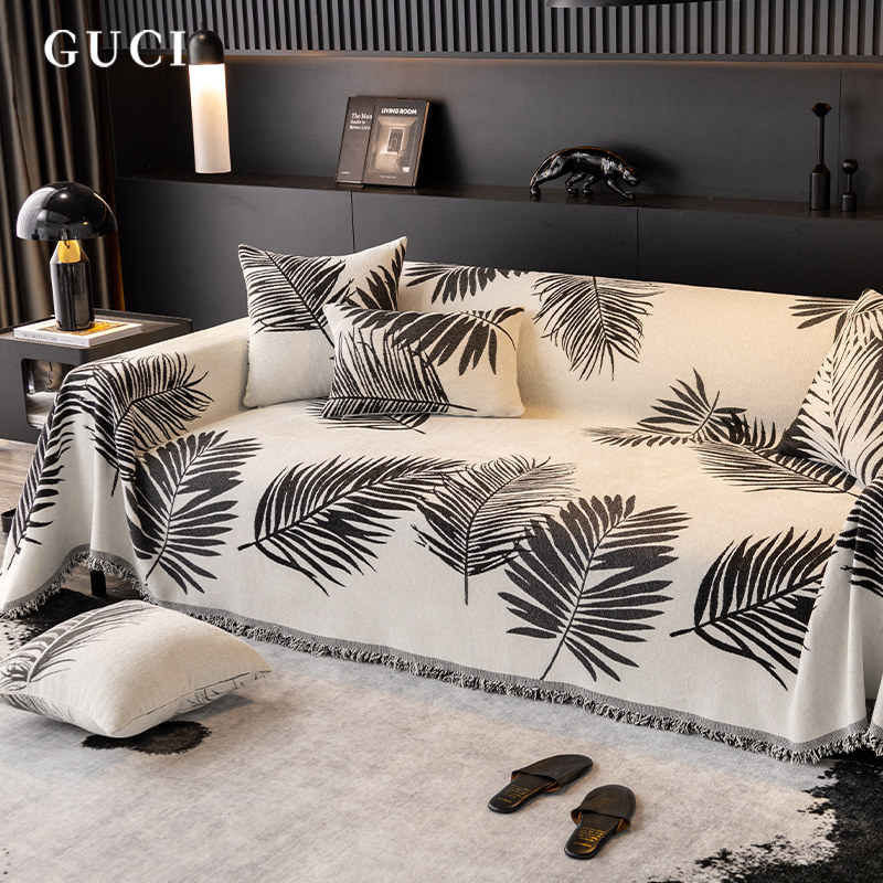 防猫抓雪尼尔沙发盖布四季通用2023新款套罩全包万能防滑垫巾毯子