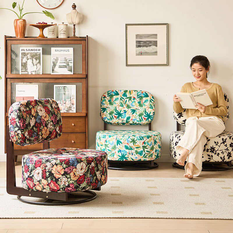 旋转小椅子实木家用小凳子矮凳成人儿童旋转凳客厅靠背结实沙发凳