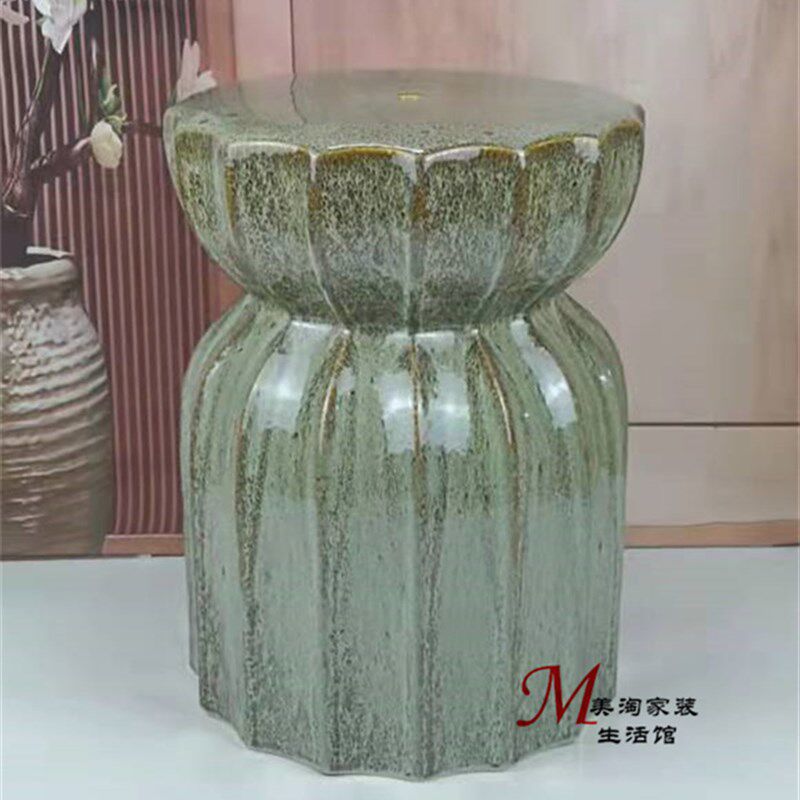 镂空陶瓷鼓凳新中式美式欧式家装设计瓷凳浴室换鞋梳妆凳绣墩摆件