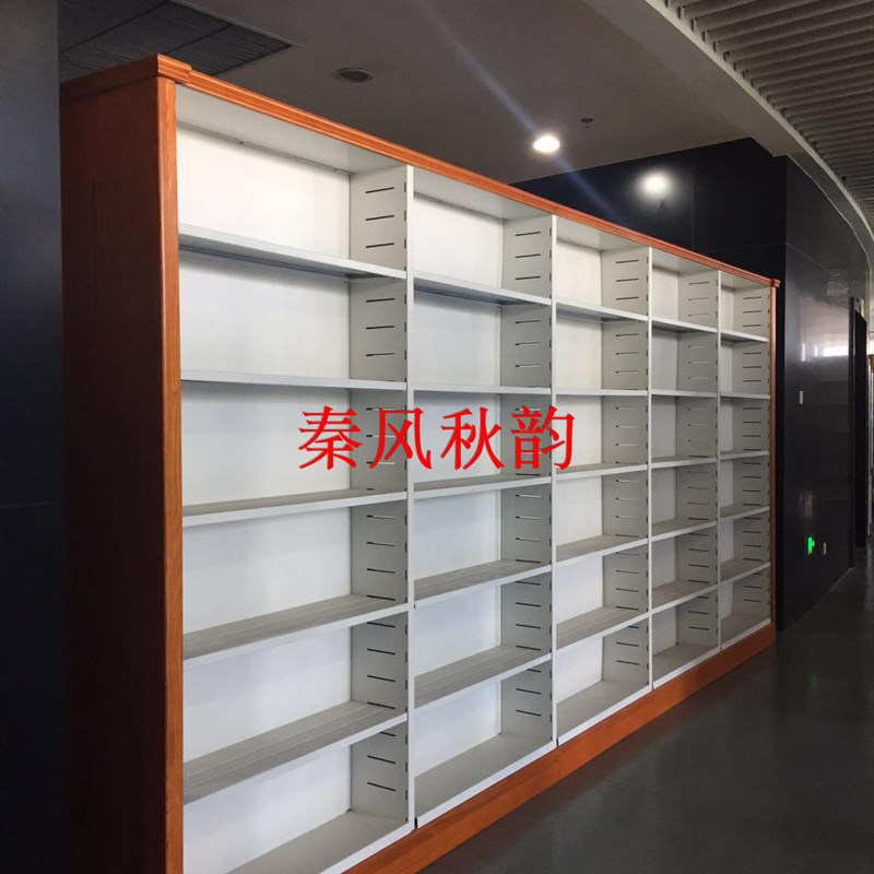金属书架学校图书馆书架资料架档案架阅览室书架单双面实木护板