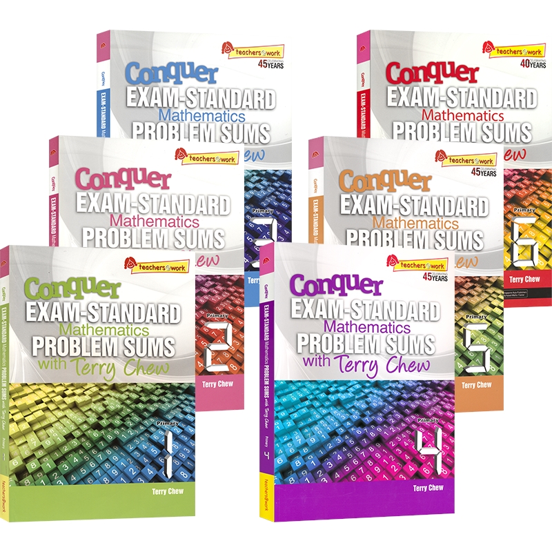 新加坡数学 SAP Conquer Exam-Standard Mathematics Problem Sums With Terry Chew 1-6年级 数学提高练习册 奥数思维 英文原版