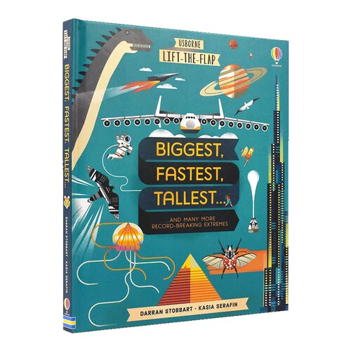 Usborne Biggest, Fastest, Highest, Strongest 尤斯伯恩翻翻书 那些破记录的事儿 儿童英语科普启蒙 英文原版进口图书