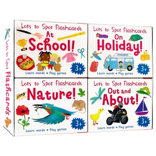 Lots to Spot Flashcards-My Busy Day 忙碌的一天4册盒装  英语启蒙闪卡 培养数感 儿童词汇 英文原版进口图书