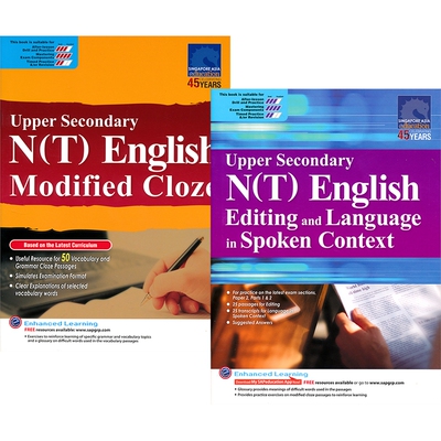 SAP 初中英语改错 完型填空练习册 Upper Secondary N(T) English Editing Modified Cloze  英语基础巩固专项练习 新加坡英文原版