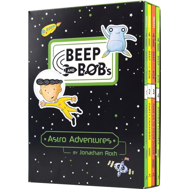 Beep and Bob's Astro Adventures 哔哔和波波的太空冒险 4册盒装 英文原版进口图书 儿童英文阅读小说章节书