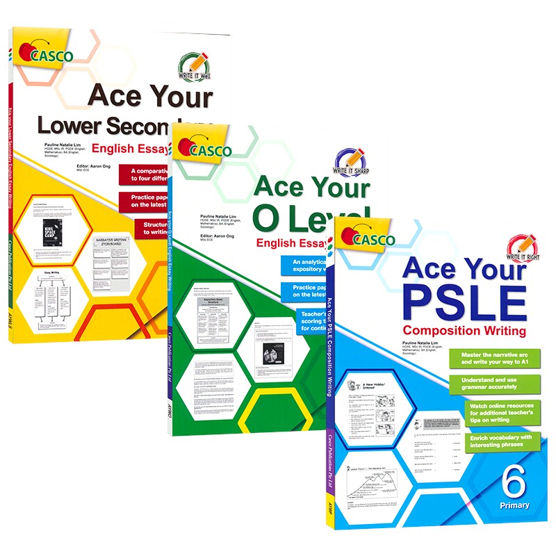 Casco Ace Your English Essay Writing 新加坡英语 初中英语写作 初中低年级&O 水准考试 2册 英文原版进口图书