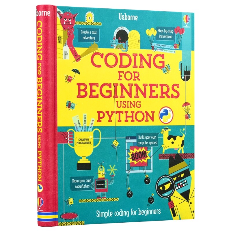 Usborne Coding For Beginners Using Python 初学计算机编程语言 幼儿计算机启蒙知识活动书 英文原版进口儿童英语图书