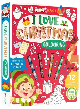 Colour Mania Sassy Scribbles I Love Christmas Colouring 时髦涂鸦本 我爱圣诞节 涂色书益智活动 创意涂色笔 英文原版进口图书