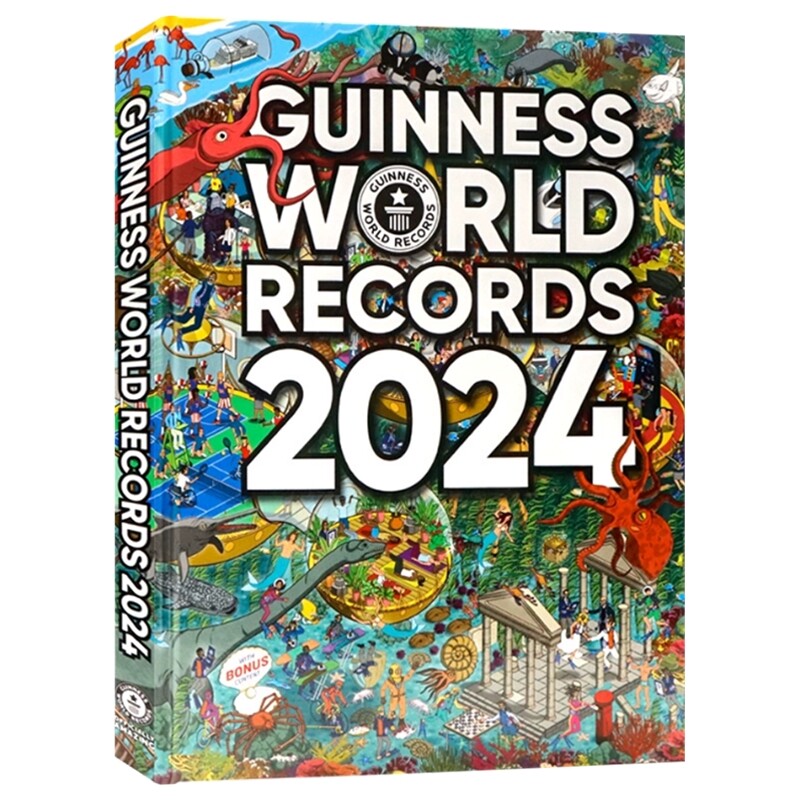 吉尼斯世界纪录大全2024年版 Guinness World Records 英文原版儿童科普百科认知全书青少年课外英语读物探索世界 精装大开本