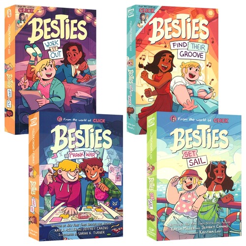 Besties Work It Out Find Their Groove 闺蜜 1-4 英文漫画书 校园成长故事 温馨友谊 青少年课外读物 英文原版进口图书