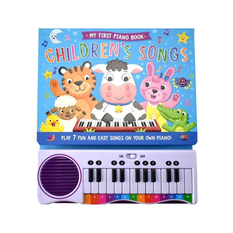 My First Piano Book Children'S Songs 儿童儿歌 童谣琴键发声书 钢琴纸板书 含7首儿歌 英语音乐启蒙 英文原版进口儿童图书