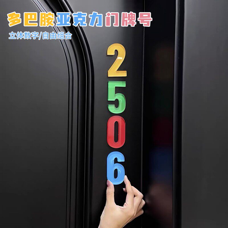 多巴胺亚克力门牌号数字磁吸门牌简约亚克力入户门装饰标识牌家用提示牌图片