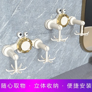 创意免打孔家用款 螃蟹吸盘六爪旋转挂钩多功能用壁挂式 整理收纳架