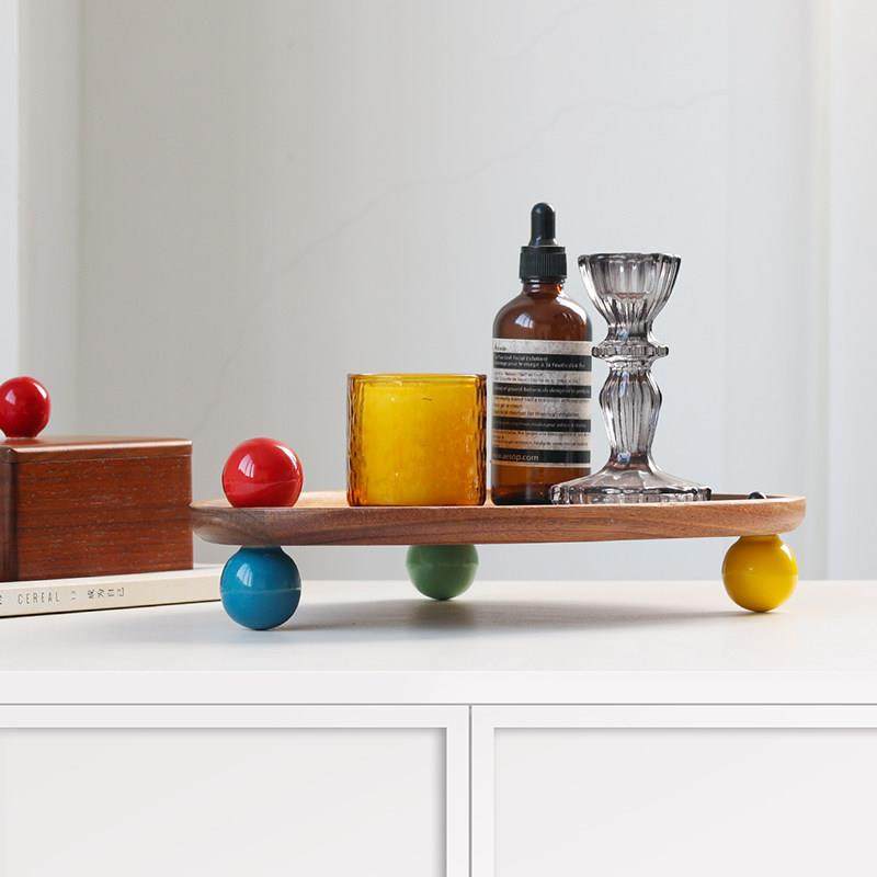 纯实木玄关钥匙香水香薰摆件蜡烛托盘水杯化妆品收纳架高档多巴胺,家居饰品,香薰托盘,淘宝优惠券,粉丝福利购,淘宝优惠卷