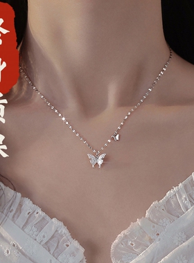 简约小众蝴蝶吊坠锁骨链女百搭