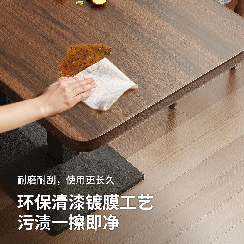 餐桌家用小户型出租房桌子餐饮商用快餐奶茶店长方形洽谈桌椅组合