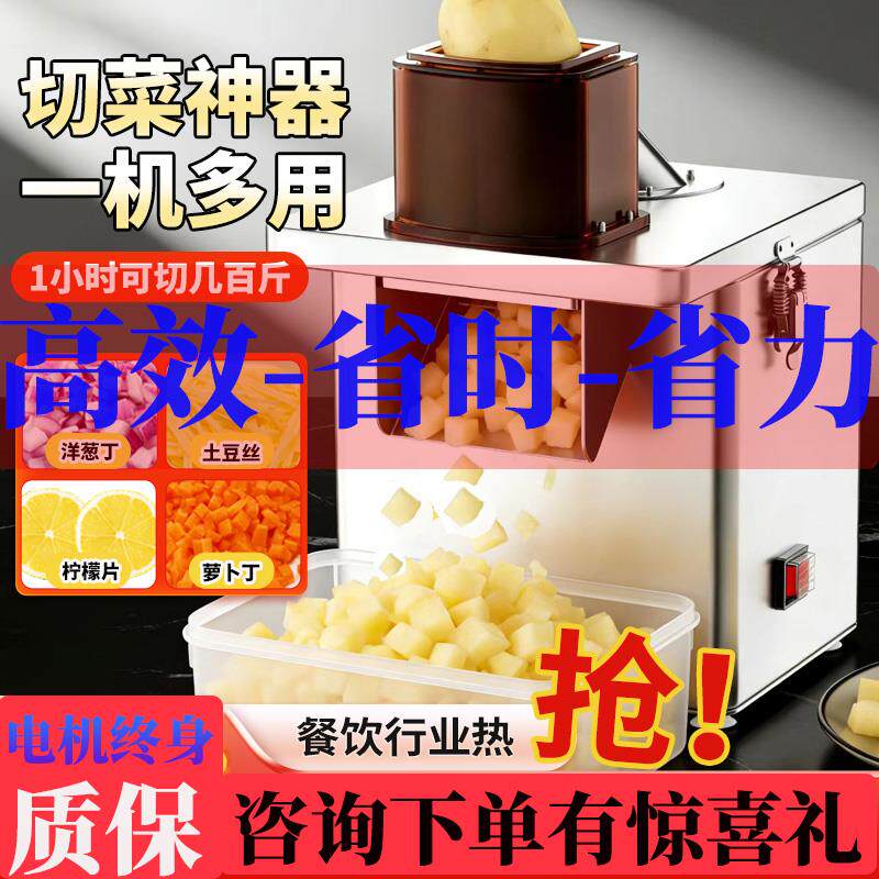 商用土豆切丝机切片切条电动切菜萝卜切丁辣椒切圈洋葱片芒果切丁