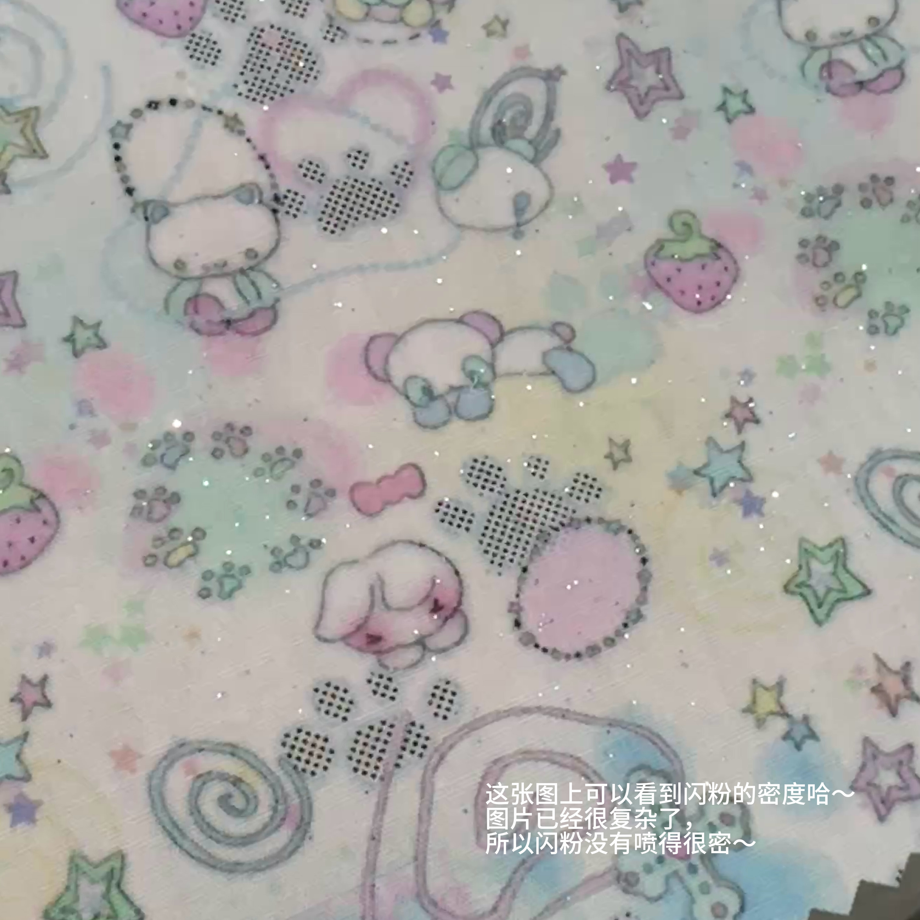 thumbnail for Necklace kitten glitter pure cotton fabric 40 pcs dense placemat tablecloth fabric bag doll coat 50*145cm