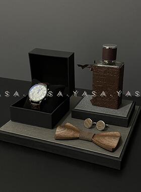 YASA【缎面小托盘组合】样板间现代意式衣帽间衣柜男士袖扣软装