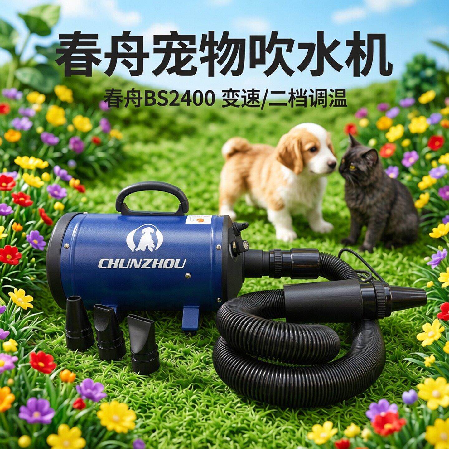 春舟BS2400宠物吹水机大功率吹风机狗猫洗澡吹毛金毛