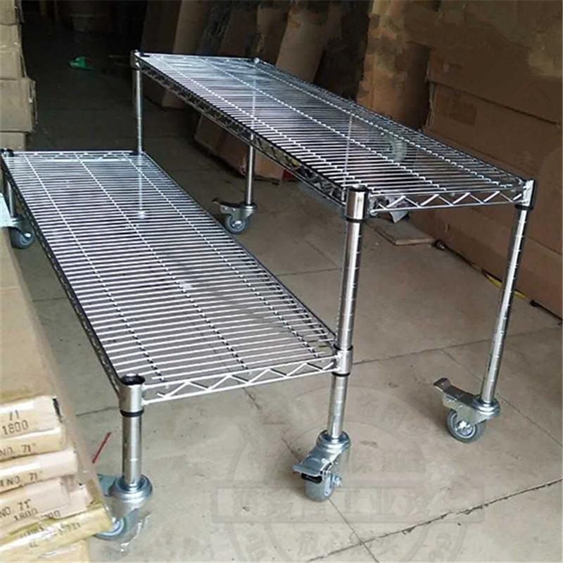 阶梯式货架镀铬置物架不锈钢梯形落地花架商品展示架自由组合拆卸