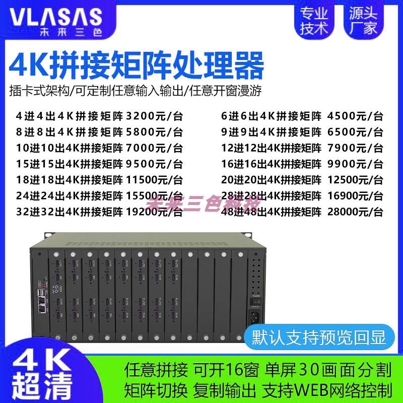 4K多屏HDMI拼接处理器视频矩阵切换器2/8/9/12/16进20/24/28/36出