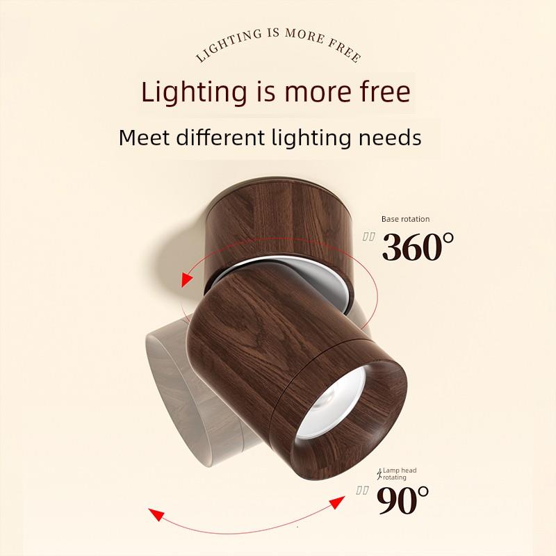 新型中式胡桃色吸顶灯日式家居客厅餐厅聚光灯衣帽间过道无主照明