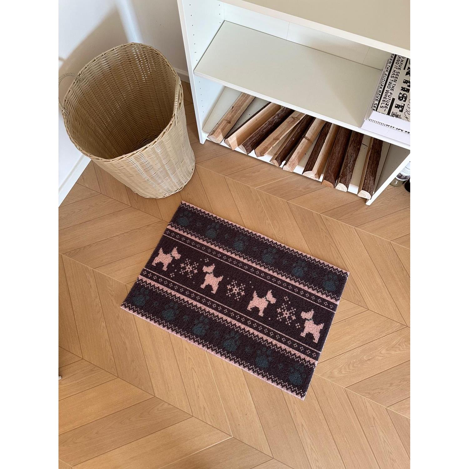 Lumo原创费尔岛西高地小狗覆古入户门垫地垫门口玄关丝圈垫可裁剪