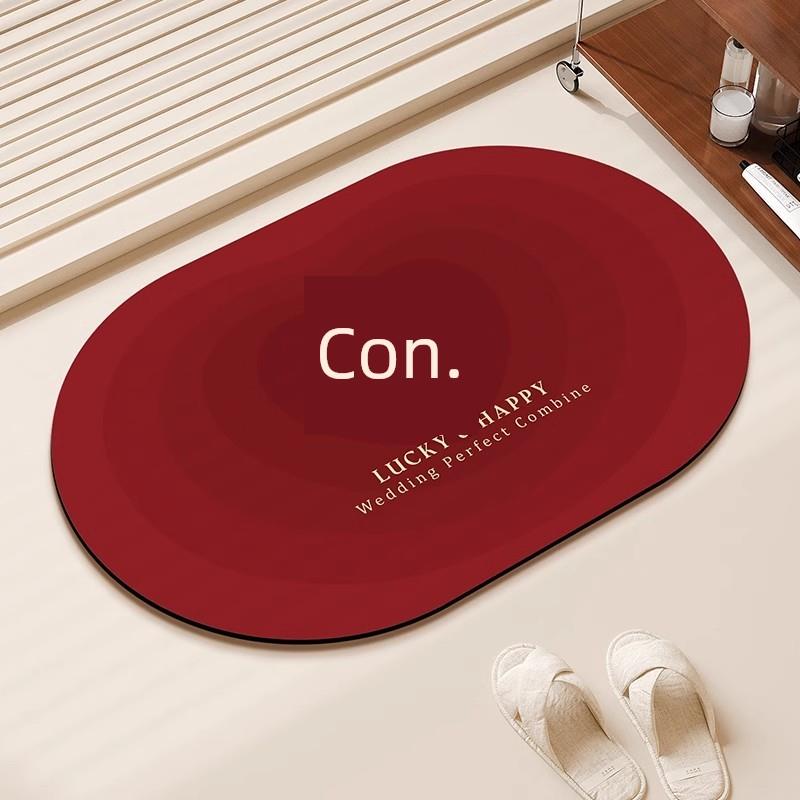 红色结婚地垫吸水垫卫生间婚房喜庆脚垫家用厕所婚庆新婚浴室地毯
