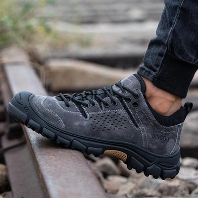 真皮鼎固老保鞋超轻透气防臭男鞋防砸防刺穿工作鞋建筑工地安全鞋