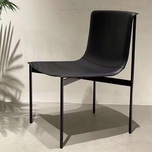 莱特椅意式轻奢餐椅现代简约家用椅子高档极简设计师椅不锈钢椅