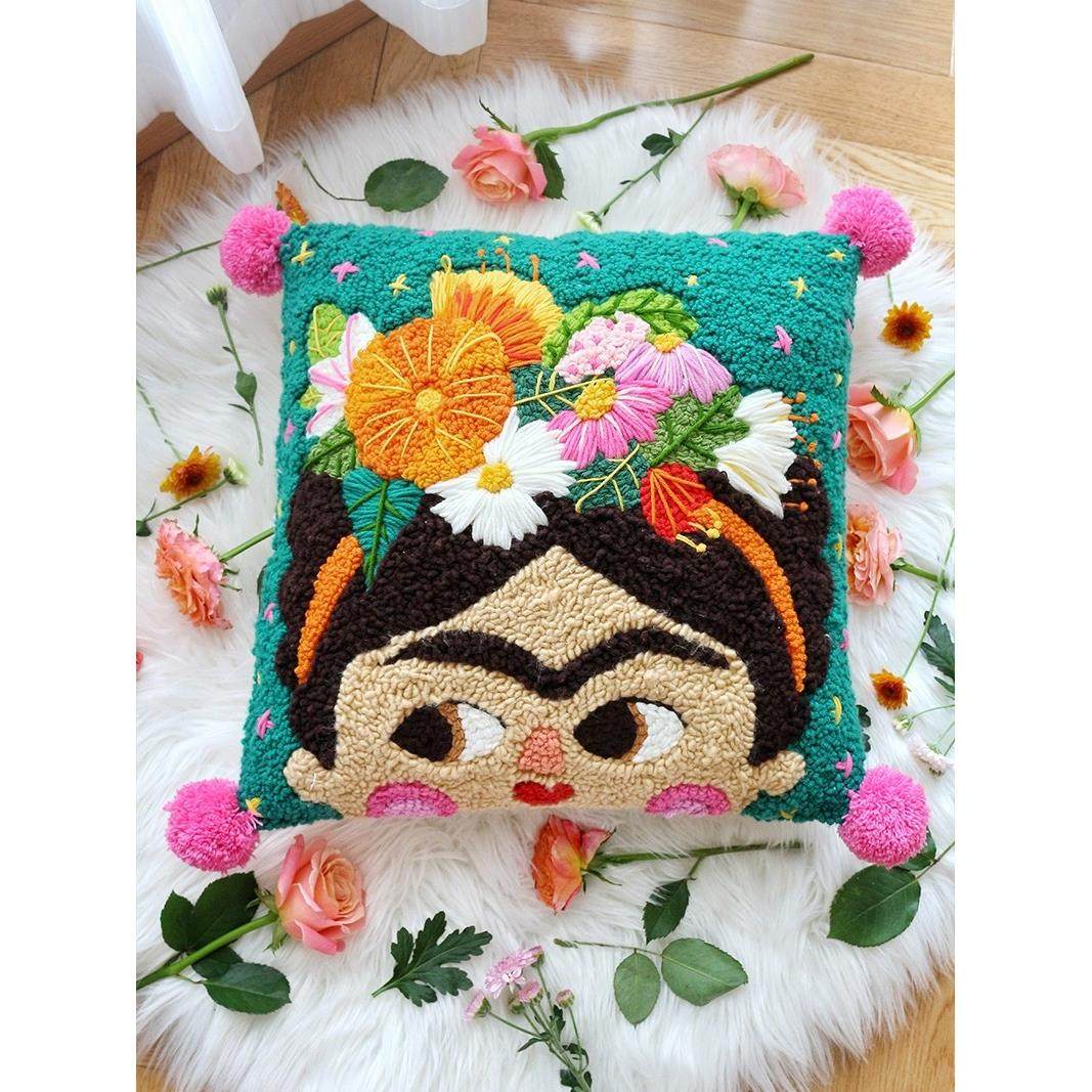 弗里达俄罗斯戳戳绣初学者毛线编织手工diy材料包全套高级感抱枕,居家布艺,缝纫DIY材料套装,淘宝优惠券,粉丝福利购,淘宝优惠卷