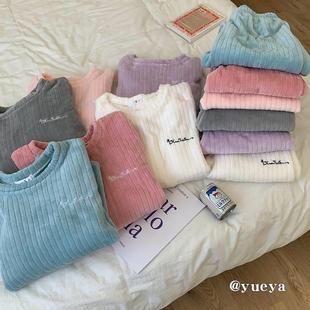 月牙城珊瑚绒睡衣女士套装 加厚保暖两件套休闲家居服 秋冬新款 大码