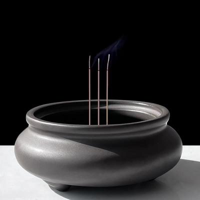 紫砂上香炉大号家用室内陶瓷供奉香炉供佛插香炉烧香炉道佛香薰炉