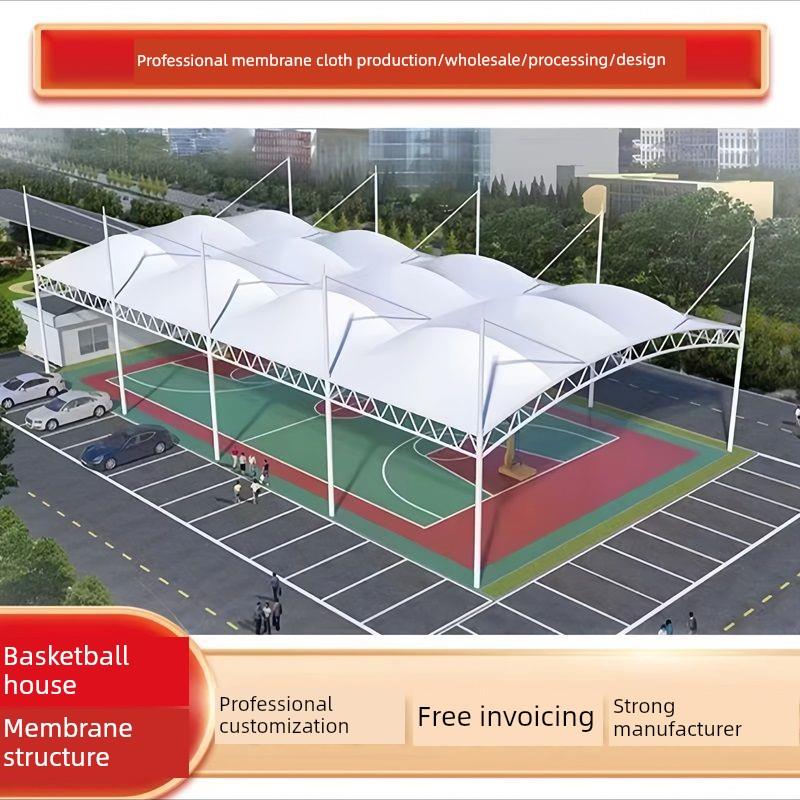 膜结构车棚汽车遮阳户外充电桩棚防雨棚小区电动车停车棚耐用膜布