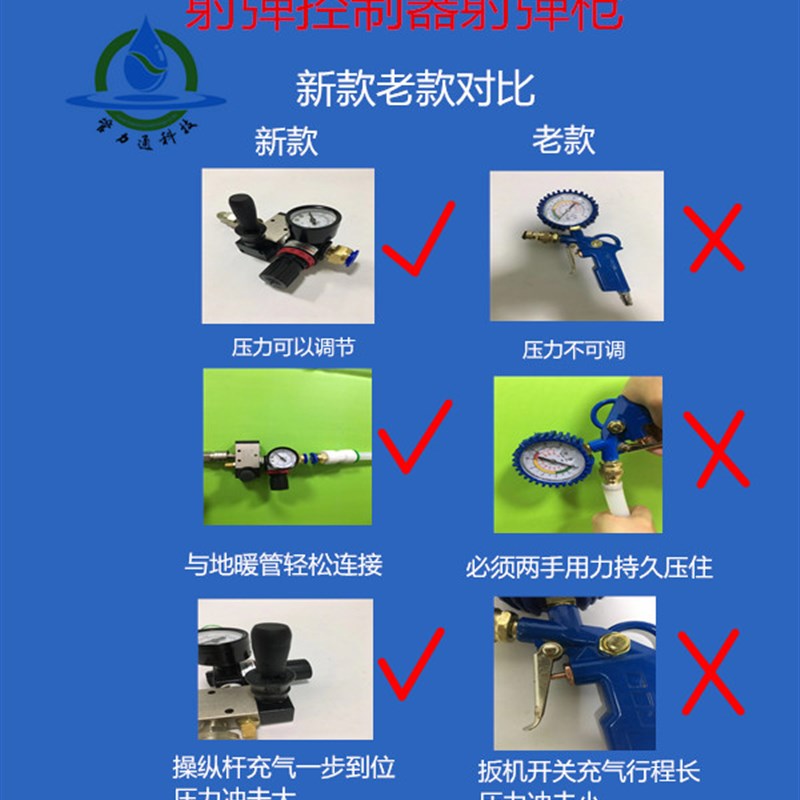 热销射弹枪地暖地热清洗机海绵射弹枪地暖清洗配件大排量射弹控制