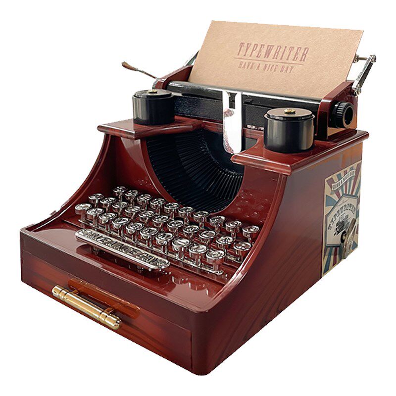 热销打字机音乐盒八音盒复古怀旧桌面创意生日礼物毕业季中考送女