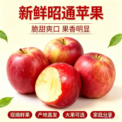 z正宗云南昭通冰糖心丑苹果新鲜水果甜脆应季红苹果现摘整箱发货